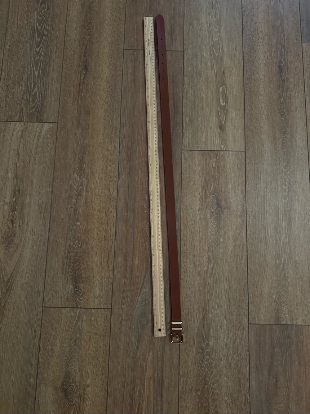 Abercrombie & Fitch Chestnut Brown Leather Belt with Silver Buckle